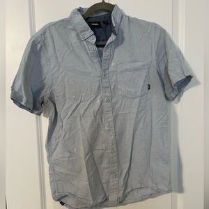 Vans Men's Casual Light Blue Button-Down Shirt - S